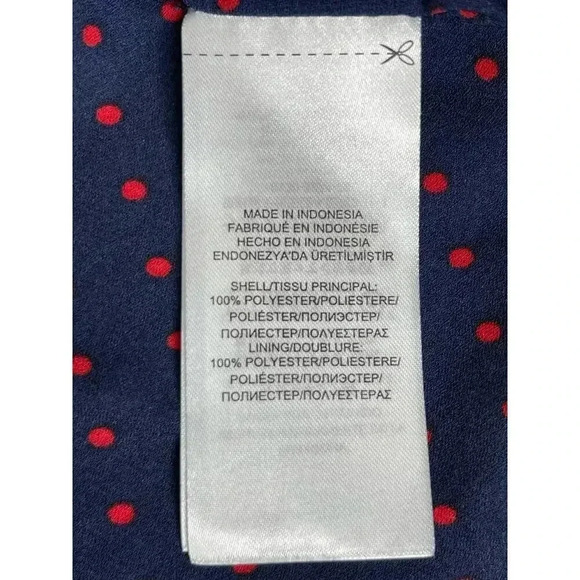 Lauren Ralph Lauren Tie-Neck Georgette Blouse size XL polkadot - Picture 8 of 12